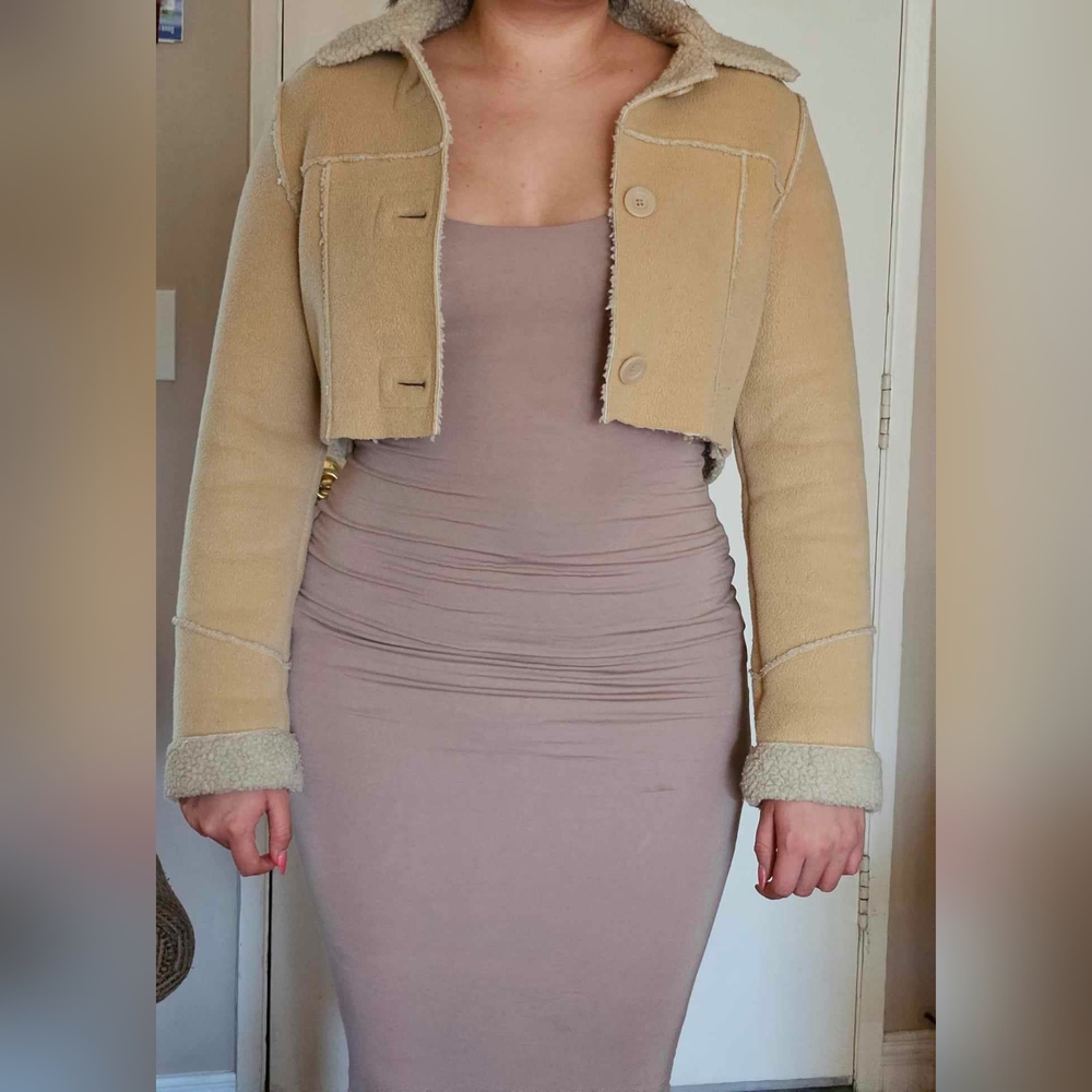 Sherpa Coat Crop Top